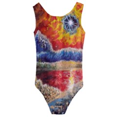 Sci Fi  Landscape Painting Kids  Cut-out Back One Piece Swimsuit by Sudhe