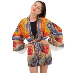 Sci Fi  Landscape Painting Long Sleeve Kimono by Sudhe