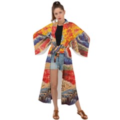 Sci Fi  Landscape Painting Maxi Kimono by Sudhe