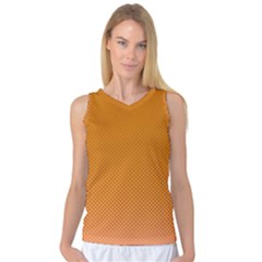 Orange Dotted Grid Women s Basketball Tank Top by retrotoomoderndesigns