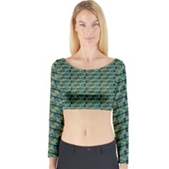 Stamping Heart Love Long Sleeve Crop Top by Bajindul