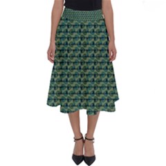 Stamping Heart Love Perfect Length Midi Skirt by Bajindul