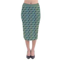 Stamping Heart Love Velvet Midi Pencil Skirt by Bajindul