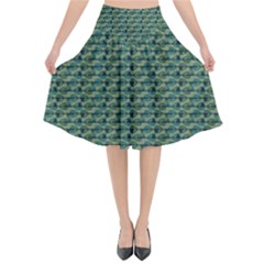 Stamping Heart Love Flared Midi Skirt by Bajindul