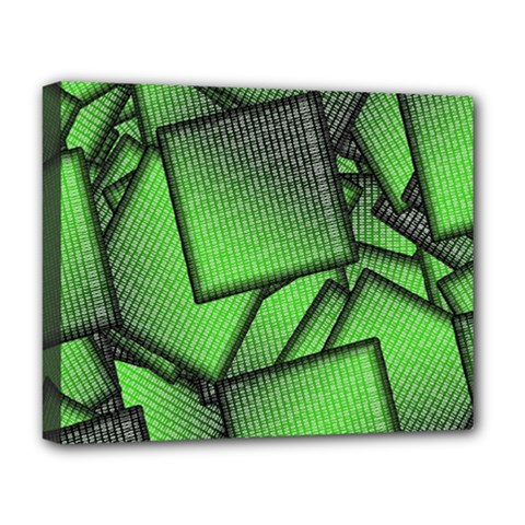 Binary Digitization Null Green Deluxe Canvas 20  X 16  (stretched) by HermanTelo