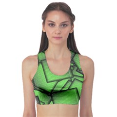 Binary Digitization Null Green Sports Bra