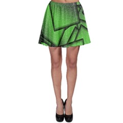 Binary Digitization Null Green Skater Skirt by HermanTelo