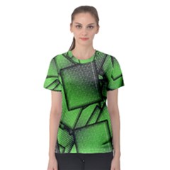 Binary Digitization Null Green Women s Sport Mesh Tee