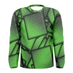 Binary Digitization Null Green Men s Long Sleeve Tee