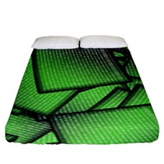 Binary Digitization Null Green Fitted Sheet (king Size)