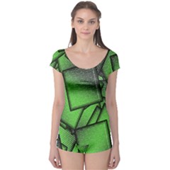 Binary Digitization Null Green Boyleg Leotard  by HermanTelo