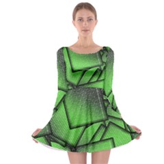 Binary Digitization Null Green Long Sleeve Skater Dress by HermanTelo