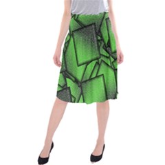 Binary Digitization Null Green Midi Beach Skirt