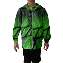 Binary Digitization Null Green Kids  Hooded Windbreaker