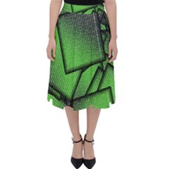 Binary Digitization Null Green Classic Midi Skirt