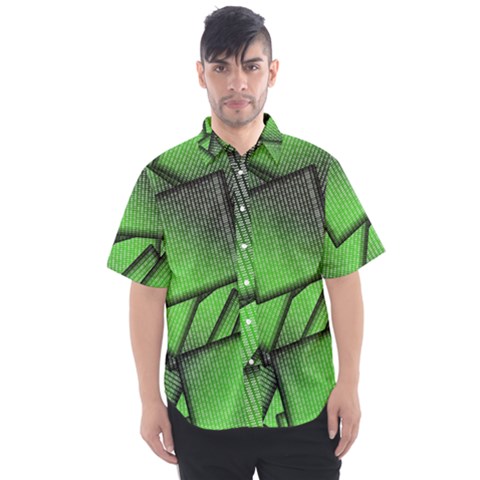 Binary Digitization Null Green Men s Short Sleeve Shirt by HermanTelo