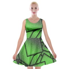 Binary Digitization Null Green Velvet Skater Dress by HermanTelo