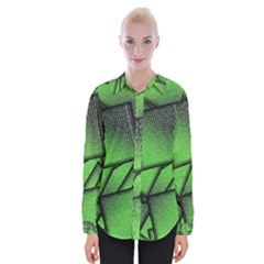 Binary Digitization Null Green Womens Long Sleeve Shirt