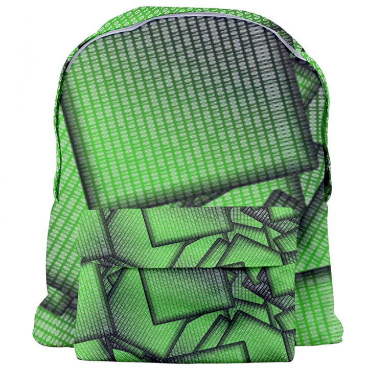 Binary Digitization Null Green Giant Full Print Backpack