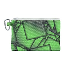 Binary Digitization Null Green Canvas Cosmetic Bag (medium)