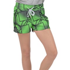 Binary Digitization Null Green Women s Velour Lounge Shorts