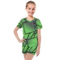 Binary Digitization Null Green Kids  Mesh Tee and Shorts Set View1