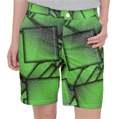 Binary Digitization Null Green Pocket Shorts by HermanTelo