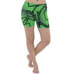 Binary Digitization Null Green Lightweight Velour Yoga Shorts