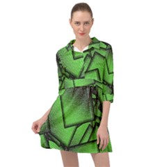 Binary Digitization Null Green Mini Skater Shirt Dress by HermanTelo