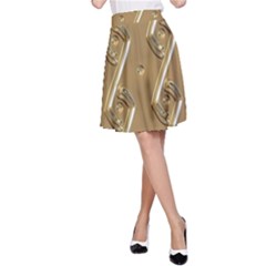 Gold Background 3d A-line Skirt by Mariart