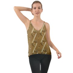 Gold Background 3d Chiffon Cami by Mariart