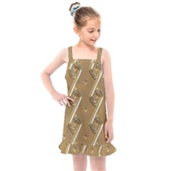 Gold Background 3d Kids  Overall Dress