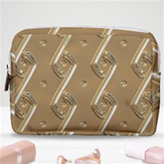 Gold Background 3d Make Up Pouch (medium) by Mariart