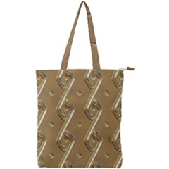 Gold Background 3d Double Zip Up Tote Bag