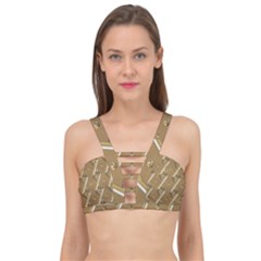 Gold Background 3d Cage Up Bikini Top