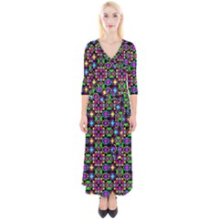 Colorful 58 Quarter Sleeve Wrap Maxi Dress by ArtworkByPatrick