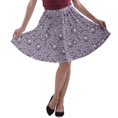 Baroque Pearls And Fauna Ornate Mandala A-line Skater Skirt by pepitasart