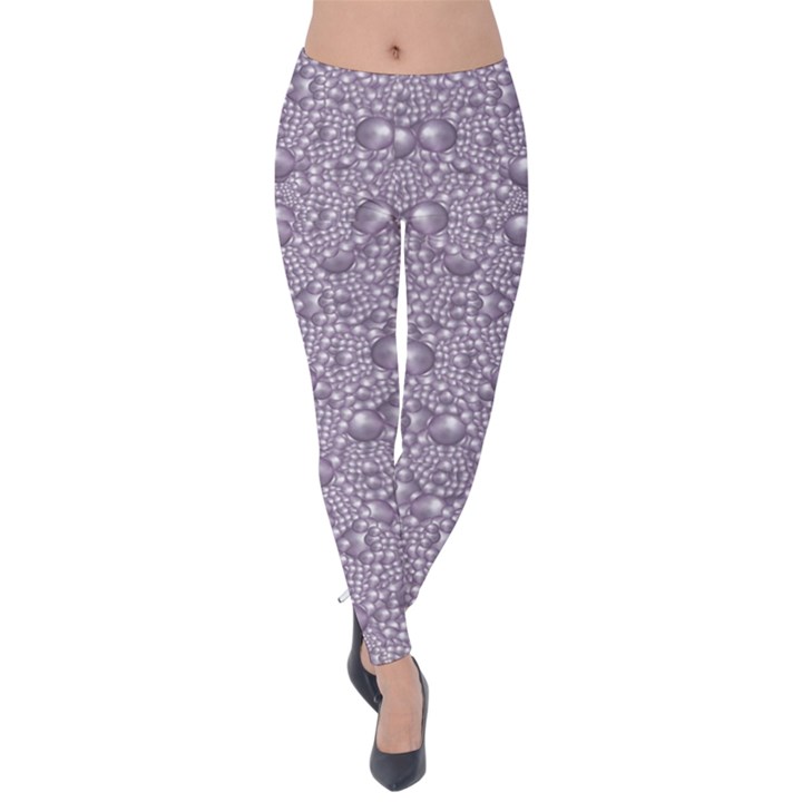 Baroque Pearls And Fauna Ornate Mandala Velvet Leggings