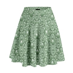 Baroque Green Pearls Ornate Bohemian High Waist Skirt by pepitasart