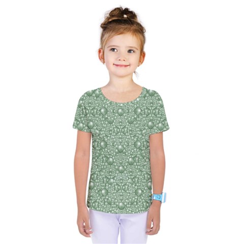 Baroque Green Pearls Ornate Bohemian Kids  One Piece Tee by pepitasart