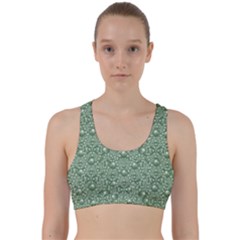 Baroque Green Pearls Ornate Bohemian Back Weave Sports Bra by pepitasart