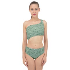 Baroque Green Pearls Ornate Bohemian Spliced Up Two Piece Swimsuit by pepitasart