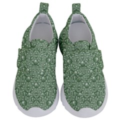 Baroque Green Pearls Ornate Bohemian Kids  Velcro No Lace Shoes by pepitasart