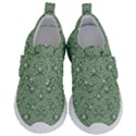 Baroque Green Pearls Ornate Bohemian Kids  Velcro No Lace Shoes View1