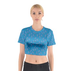 Pink Flower Branches Cotton Crop Top by bloomingvinedesign