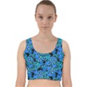 Fall Leaves Blue Velvet Racer Back Crop Top View1