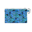 Fall Leaves Blue Canvas Cosmetic Bag (Medium) View2