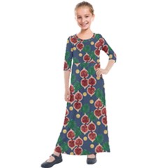 Figs And Monstera  Kids  Quarter Sleeve Maxi Dress by VeataAtticus