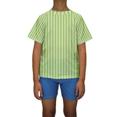 Lime Stripes Kids  Short Sleeve Swimwear by retrotoomoderndesigns