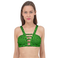 Green Mosaic Cage Up Bikini Top